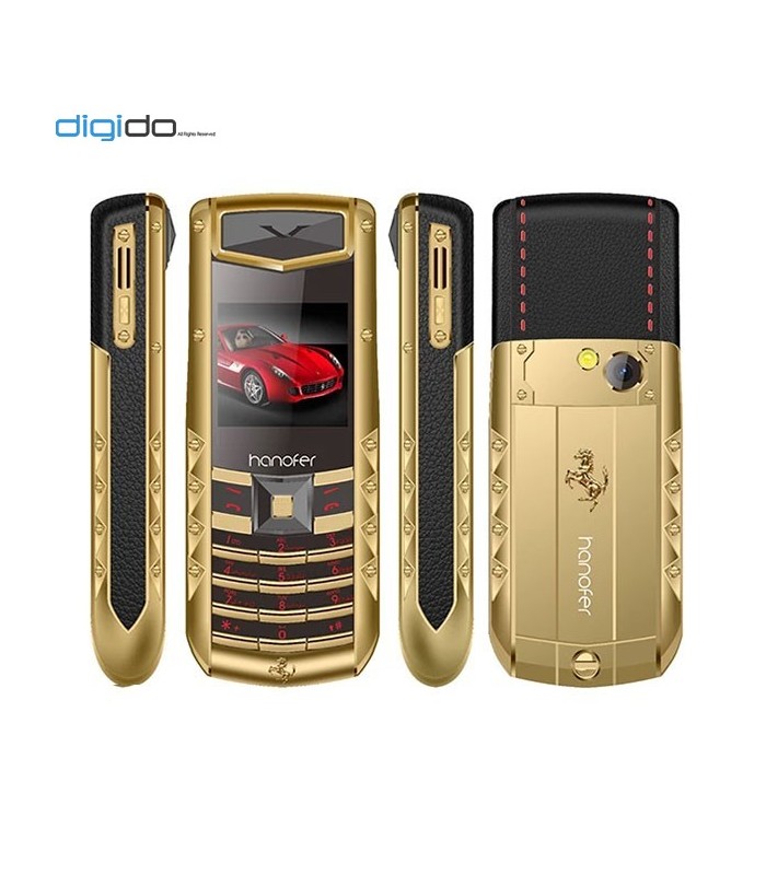 گوشی موبایل هانوفر مدل Hanofer V5 Pro دوسیم کارت - رنگ طلایی - همه ابعاد