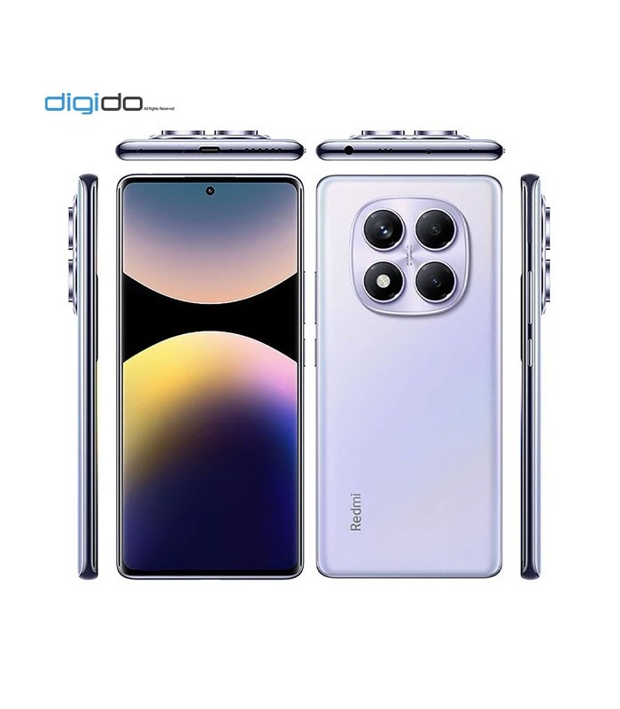 گوشی موبایل شیائومی مدل Redmi Note 14 Pro 4G دو سیم کارت ظرفیت 12/256 گیگابایت - رنگ بنفش - همه ابعاد