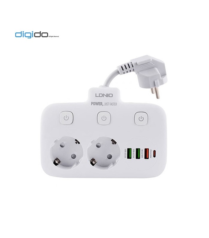 چند راهی برق و شارژر الدینیو LDNIO SE2435 دارای 4 پورت