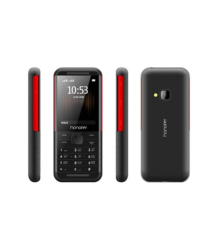گوشی موبایل هانوفر مدل Hanofer 5320 Xpress Music دوسیم کارت - رنگ مشکی - تمام ابعاد