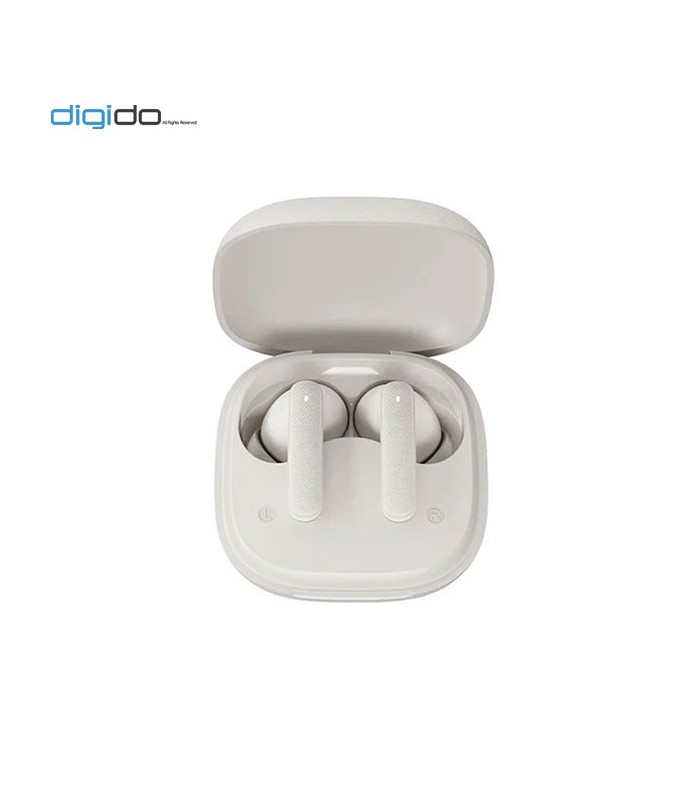 هدفون بی سیم کیو سی وای QCY Buds QT43 رنگ سفید داخل باکس