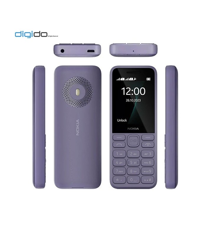 گوشی نوکیا 130 مدل 2023 رنگ بنفش - همه ابعاد