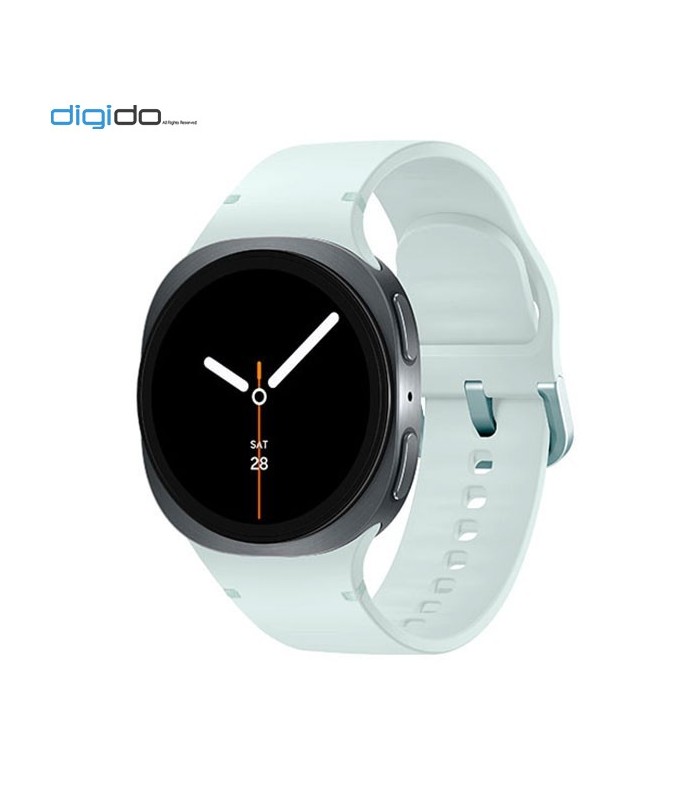 ساعت هوشمند سامسونگ گلکسی واچ 8 مدل 40 میلی متری Bluetooth / Wifi بدنه خاکستری تیره - بند اسپرت نعنایی