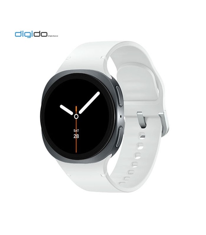 ساعت هوشمند سامسونگ گلکسی واچ 8 مدل 40 میلی متری Bluetooth / Wifi بدنه خاکستری تیره - بند اسپرت سفید