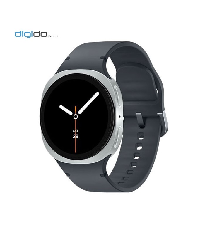 ساعت هوشمند سامسونگ گلکسی واچ 8 مدل 40 میلی متری Bluetooth / Wifi بدنه نقره ای - بند اسپرت خاکستری تیره