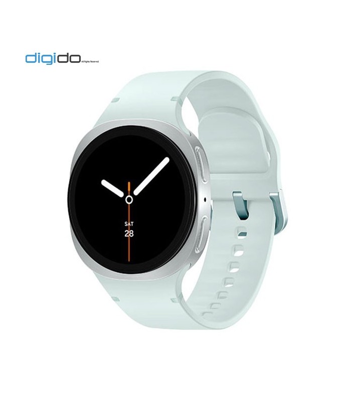 ساعت هوشمند سامسونگ گلکسی واچ 8 مدل 40 میلی متری Bluetooth / Wifi بدنه نقره ای - بند اسپرت نعنایی