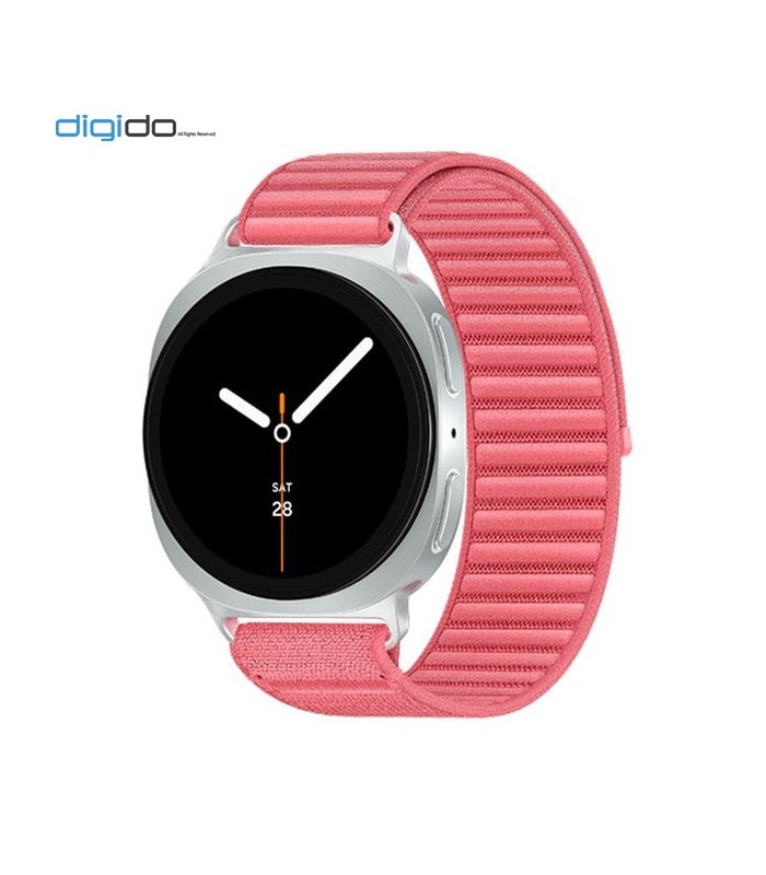 ساعت هوشمند سامسونگ گلکسی واچ 8 مدل 40 میلی متری Bluetooth / Wifi بدنه نقره ای - بند فابریک صورتی
