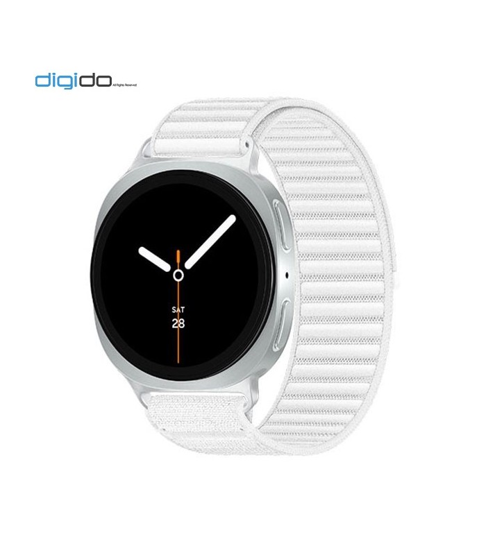 ساعت هوشمند سامسونگ گلکسی واچ 8 مدل 40 میلی متری Bluetooth / Wifi بدنه نقره ای - بند فابریک سفید