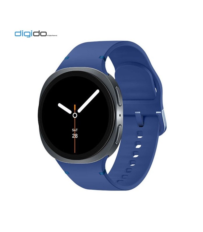 ساعت هوشمند سامسونگ گلکسی واچ 8 مدل 44 میلی متری Bluetooth / Wifi بدنه خاکستری تیره - بند اسپرت آبی