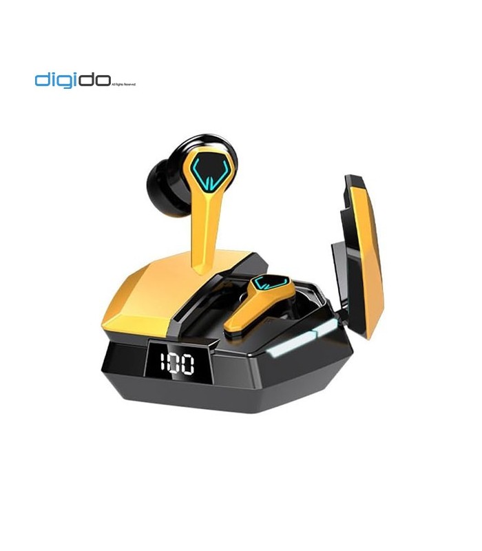 هدفون بی سیم گیمینگ دارک بلو مدل JX10 (RGB) رنگ زرد