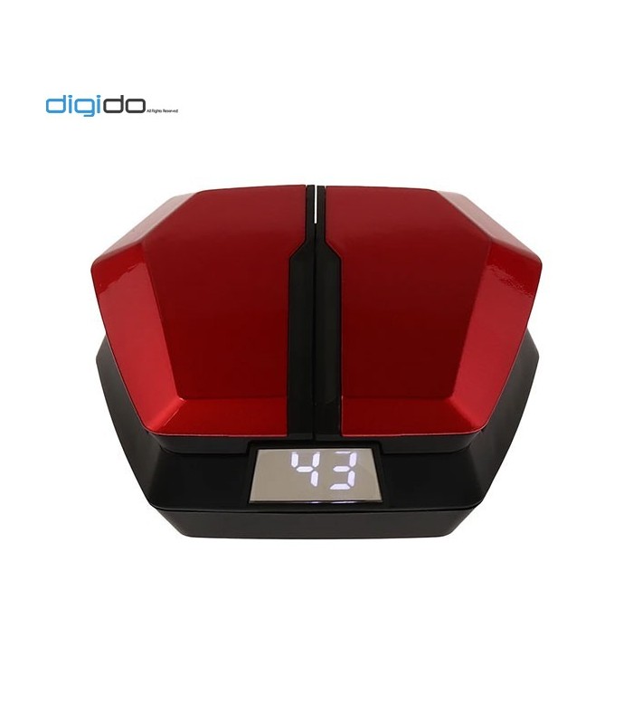 هدفون بی سیم گیمینگ دارک بلو مدل JX10 (RGB) رنگ قرمز محفظه شارژ