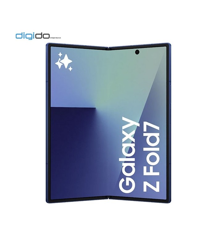 گوشی موبایل سامسونگ مدل Galaxy Z Fold 7 5G دو سیم کارت ظرفیت 12/256 گیگابایت رنگ آبی نمای جلو نیمه باز