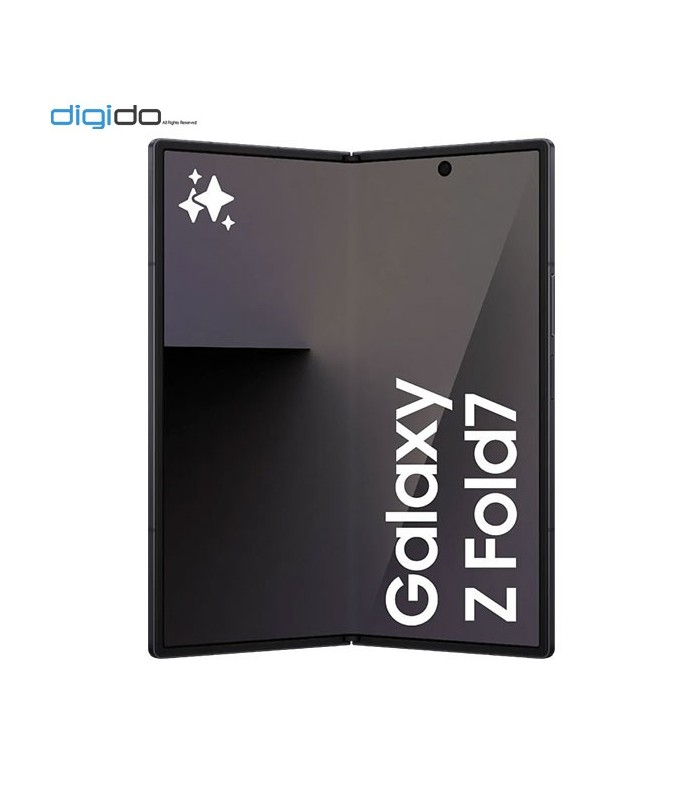 گوشی موبایل سامسونگ مدل Galaxy Z Fold 7 5G دو سیم کارت ظرفیت 1 ترابایت رم 16 گیگابایت رنگ مشکی براق نمای جلو نیمه باز