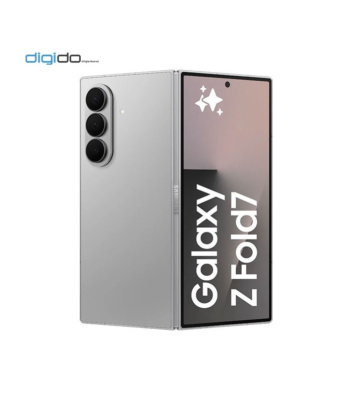گوشی موبایل سامسونگ مدل Galaxy Z Fold 7 5G دو سیم کارت ظرفیت 1 ترابایت رم 16 گیگابایت رنگ نقره ای نمای پشت نیمه باز