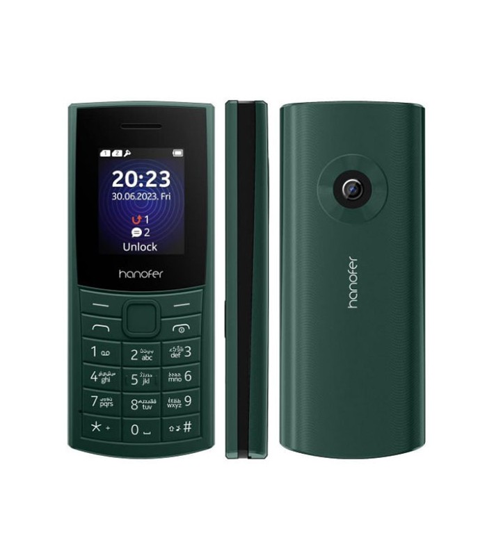 گوشی موبایل ساده هانوفر مدل 110 2023 دوسیم کارت رنگ سبز  - همه ابعاد