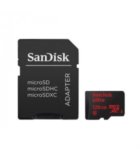 کارت حافظه microSDXC سن ديسک مدل Ultra کلاس 10 استاندارد UHS-I U1 سرعت 80MBps 533X همراه با آداپتور SD ظرفيت 128 گيگابايت