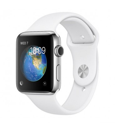 ساعت مچی هوشمند اپل واچ مدل 38mm Stainless Steel Case with White Sport Band