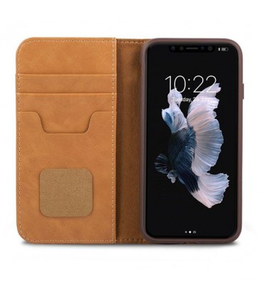 کیف کلاسوری موشی مدل overture caramel brown مناسب برای گوشی iphone x