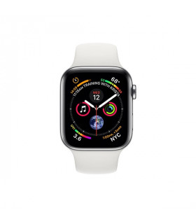 ساعت هوشمند اپل واچ سری 4 مدل Stainless Steel Case with White Sport Band