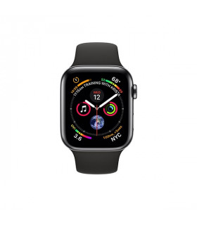 ساعت هوشمند اپل واچ سری 4 مدل Space Black Stainless Steel Case with Black Sport Band