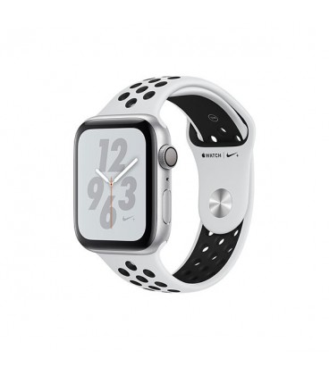 ساعت هوشمند اپل واچ سری 4 مدل Silver Aluminum Case with Pure Platinum Black Nike Sport Band