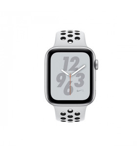 ساعت هوشمند اپل واچ سری 4 مدل Silver Aluminum Case with Pure Platinum Black Nike Sport Band