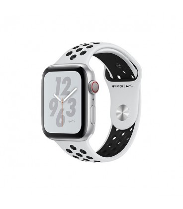 ساعت هوشمند اپل واچ سری 4 مدل Silver Aluminum Case with Pure Platinum Black Nike Sport Band