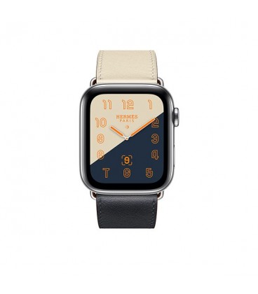 ساعت هوشمند اپل واچ سری 4 مدل Stainless Steel Case with Indigo Craie Orange Swift Leather Single Tour