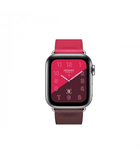 ساعت هوشمند اپل واچ سری 4 مدل Stainless Steel Case with Bordeaux Rose Extrême Rose Azalée Swift Leather Single Tour