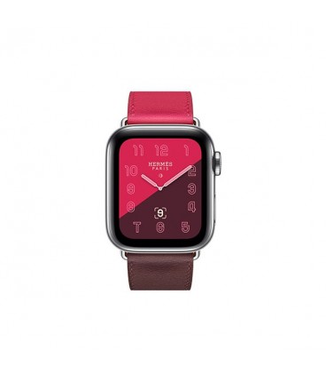 ساعت هوشمند اپل واچ سری 4 مدل Stainless Steel Case with Bordeaux Rose Extrême Rose Azalée Swift Leather Single Tour