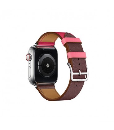ساعت هوشمند اپل واچ سری 4 مدل Stainless Steel Case with Bordeaux Rose Extrême Rose Azalée Swift Leather Single Tour