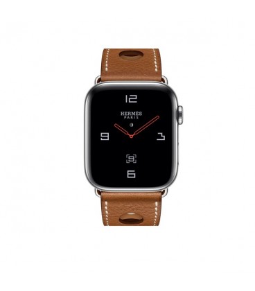 ساعت هوشمند اپل واچ سری 4 مدل Stainless Steel Case with Fauve Grained Barenia Leather Single Tour Rallye