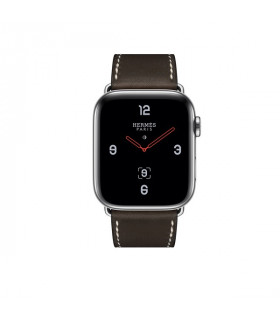 ساعت هوشمند اپل واچ سری 4 مدل Stainless Steel Case with Ébène Barenia Leather Single Tour Deployment Buckle