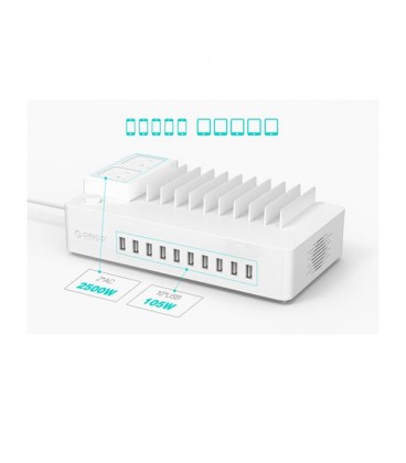 شارژر 10 پورت و چند شاخه برق ORICO MPC 2A10U