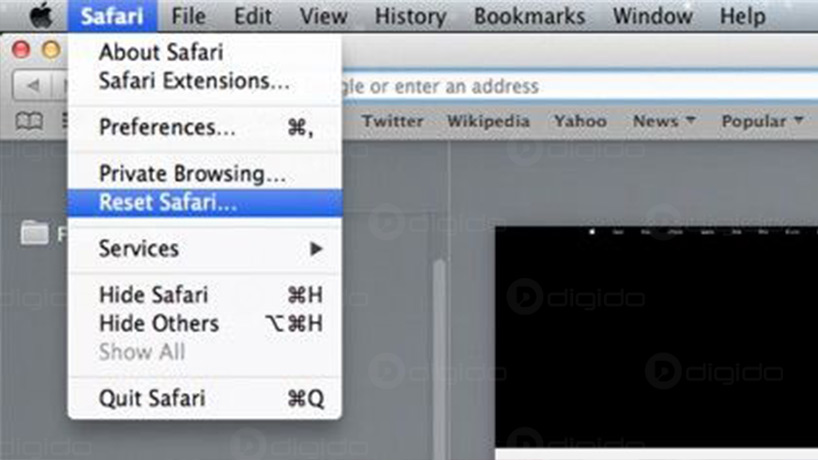 پاک کردن کش در مرورگر سافاری
