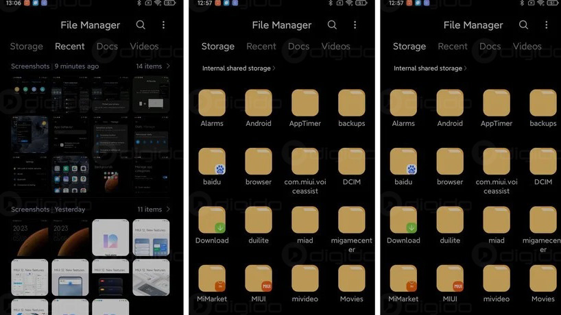 فایل منیجر رابط کاربری MIUI 12