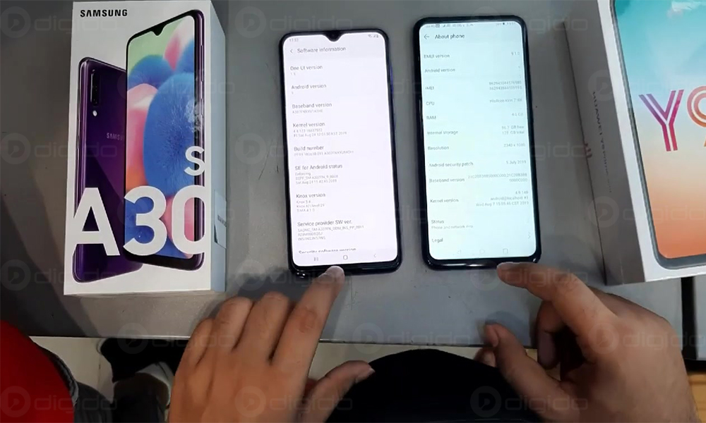 مقایسه گلکسی A30s و هوآوی Y9 Prime 2019