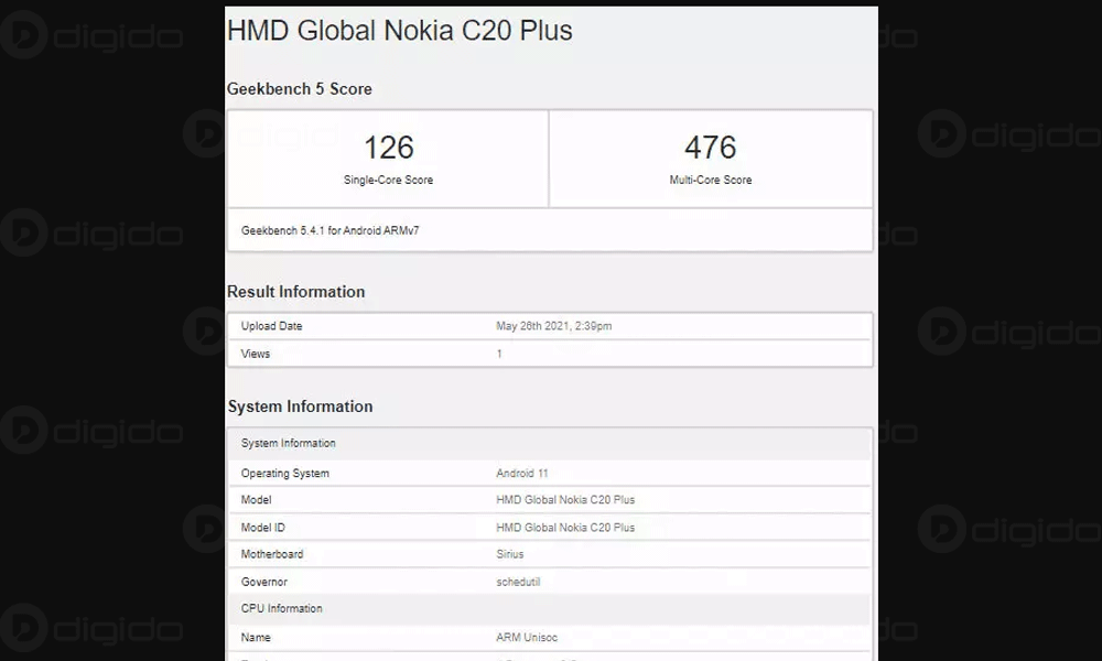 نوکیا C20 پلاس