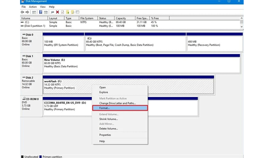 فرمت فلش درایو