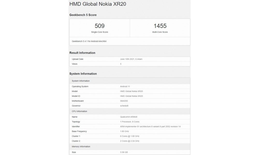 گوشی نوکیا XR20