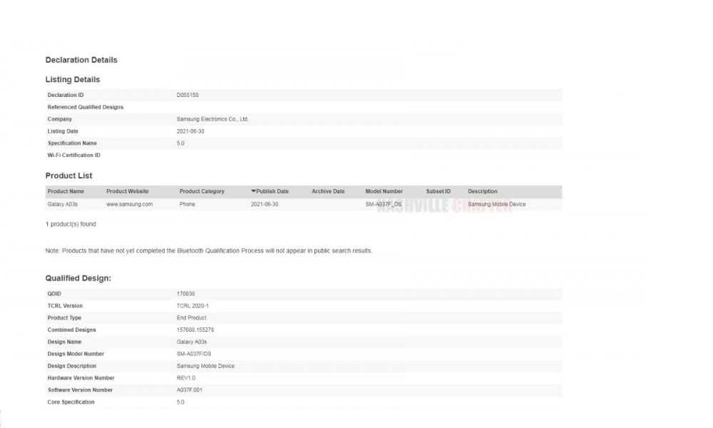 مشخصات گلکسی A03s