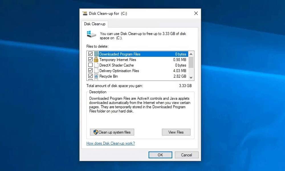 پاکسازی حافظه دیسک