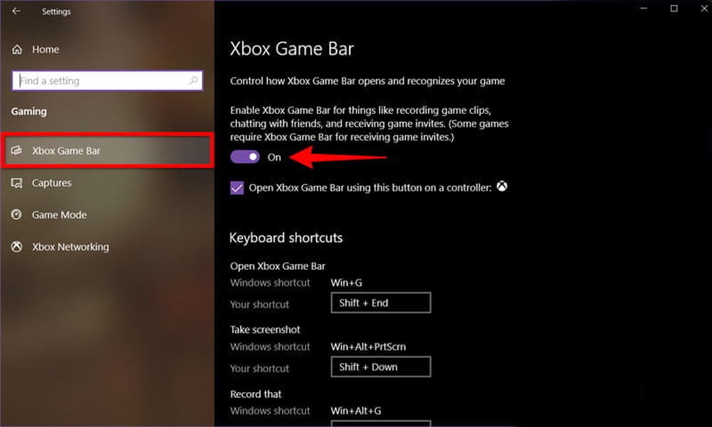 ضبط صفحه کامپیوتر با Xbox Bar