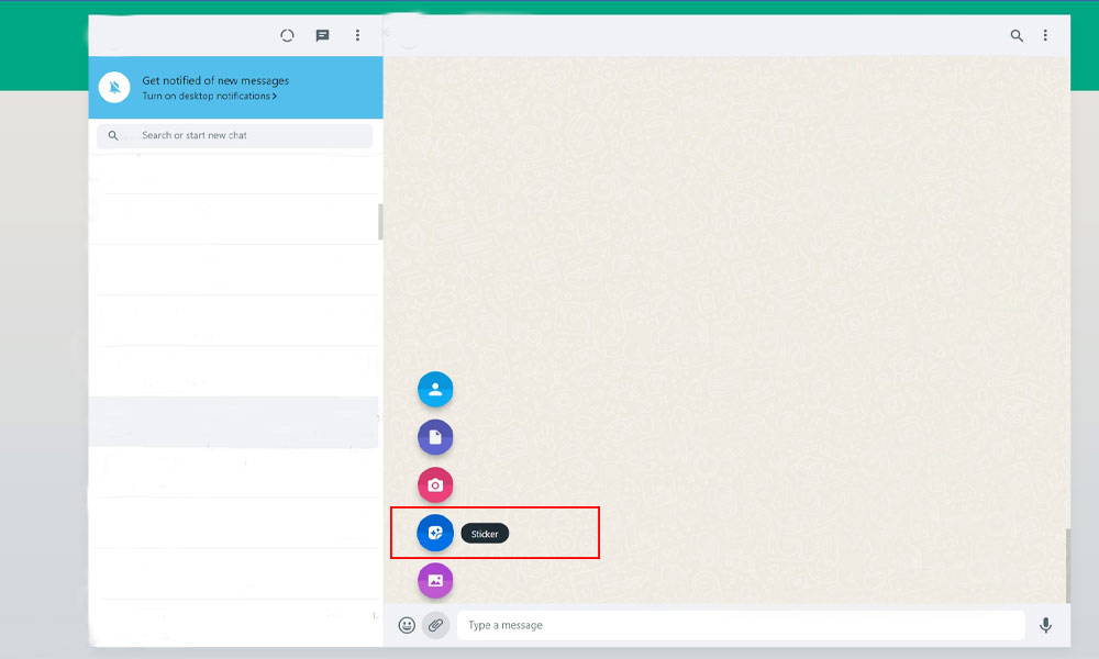 گزینه استیکر واتساپ