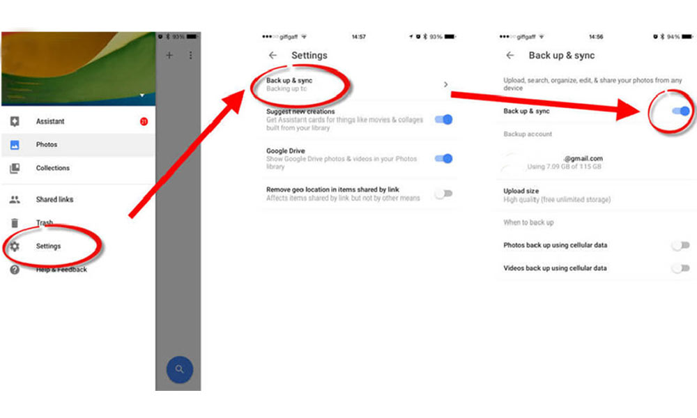 پشتیبان گیری با گوگل