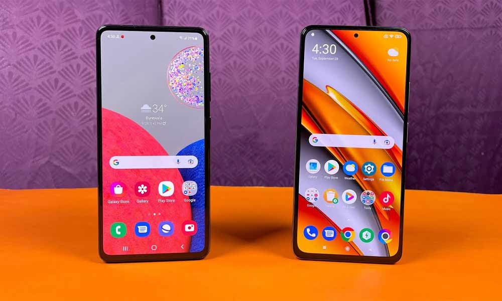 نمایشگر A52s و Poco F3