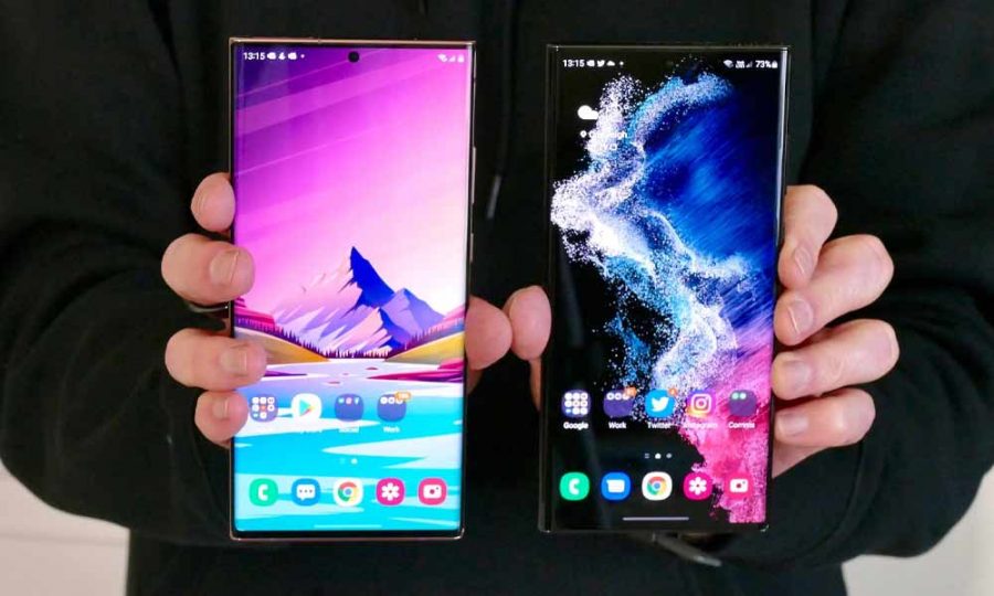 مقایسه نمایشگر S22 Ultra و Note 20 Ultra
