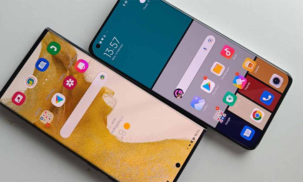 نمایشگر S22 Ultra و Mi 11 Ultra